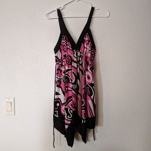 Color pop pink and black Flowy tank top shirt